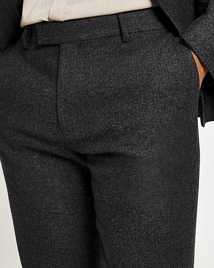 Navy skinny fit suit trousers