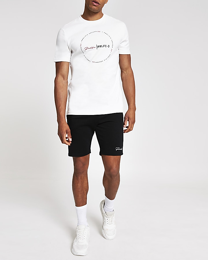 White slim fit Prolific circle T-shirt