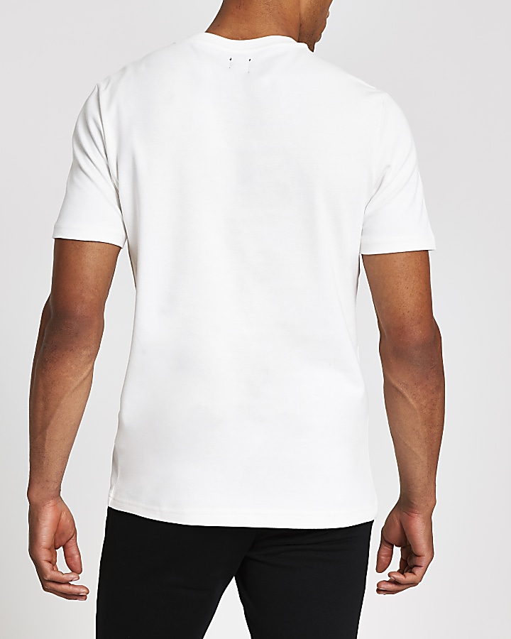White slim fit Prolific circle T-shirt