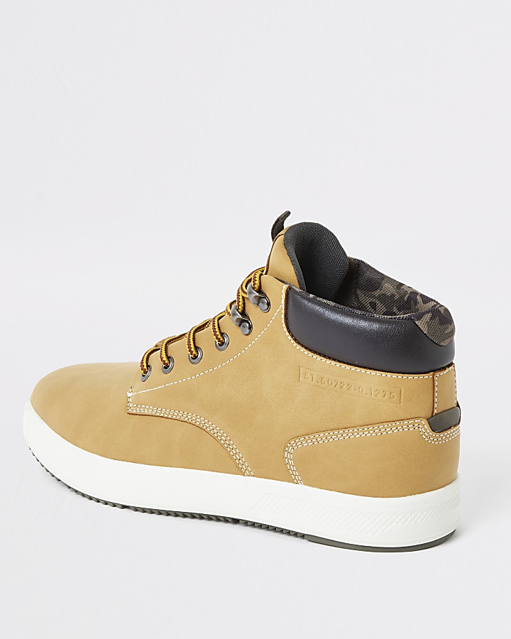 Light brown mid top trainers
