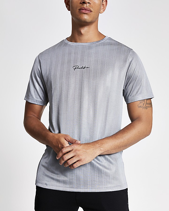 Prolific grey slim fit football T-shirt