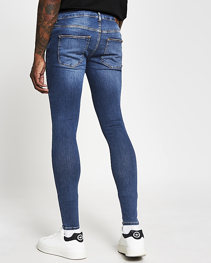 Blue spray on skinny fit jeans