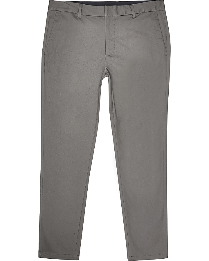 Dark grey skinny fit chino trousers