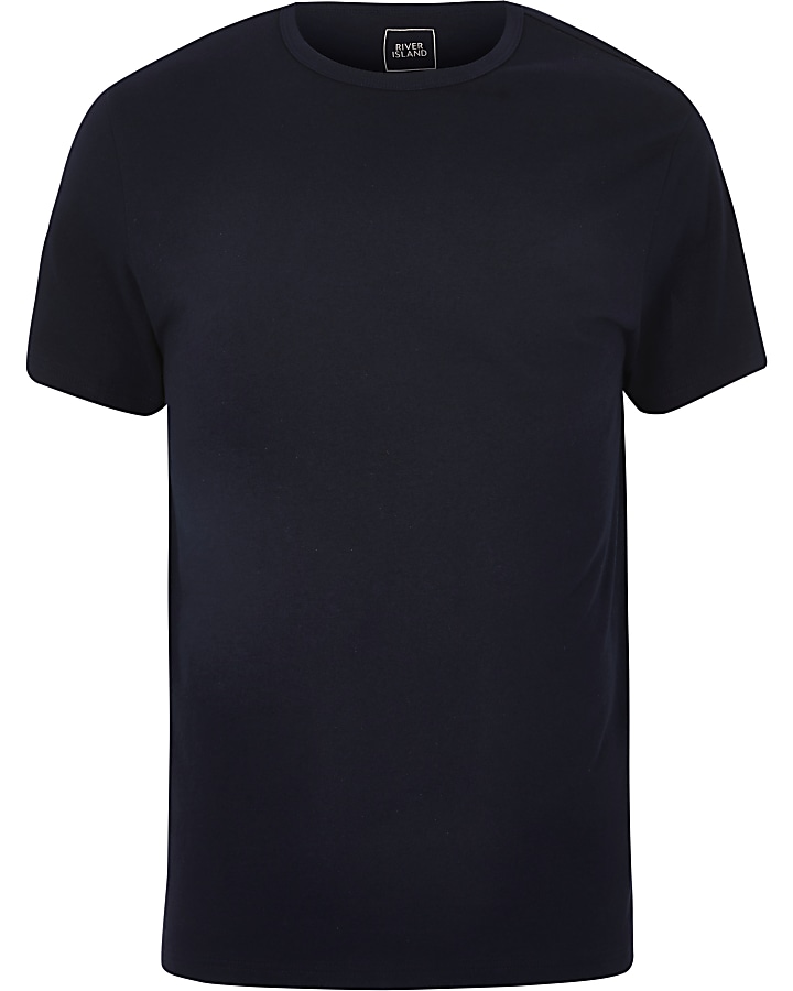 Navy slim fit crew neck T-shirt