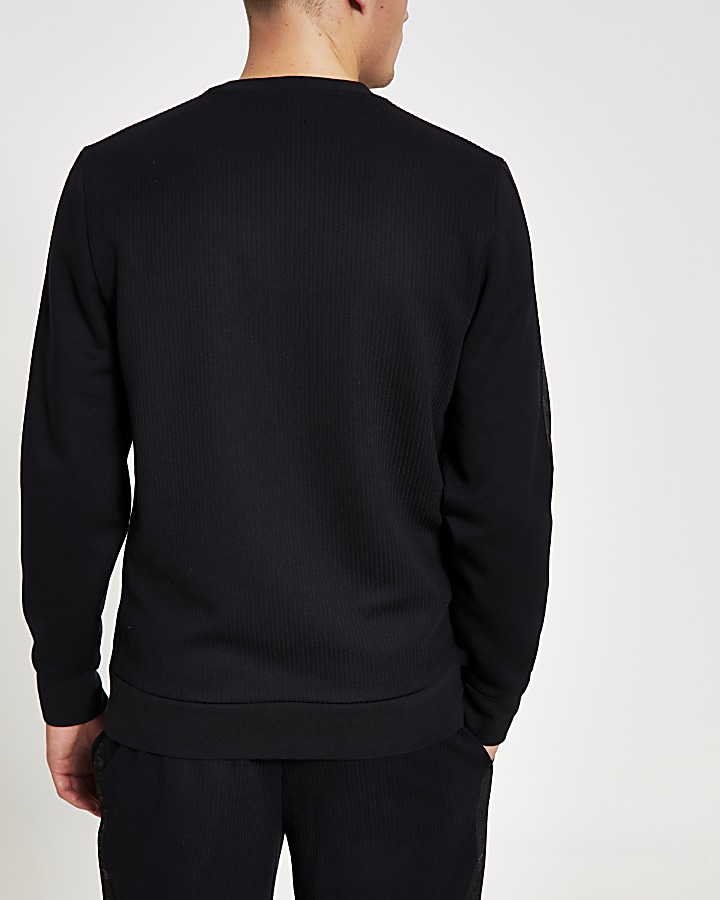Black Maison Riviera textured sweatshirt