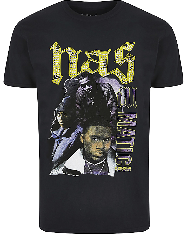 Black Nas studded T-shirt