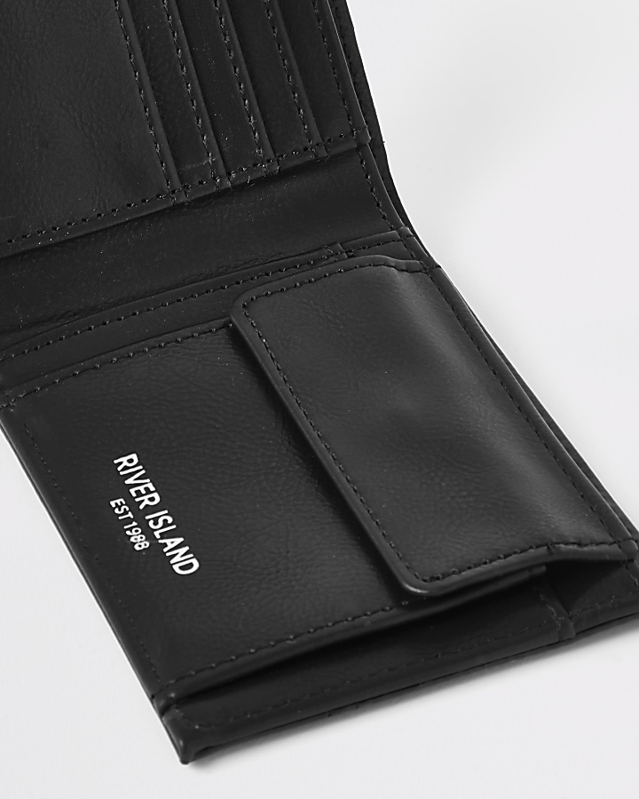 Black textured RI fold out wallet