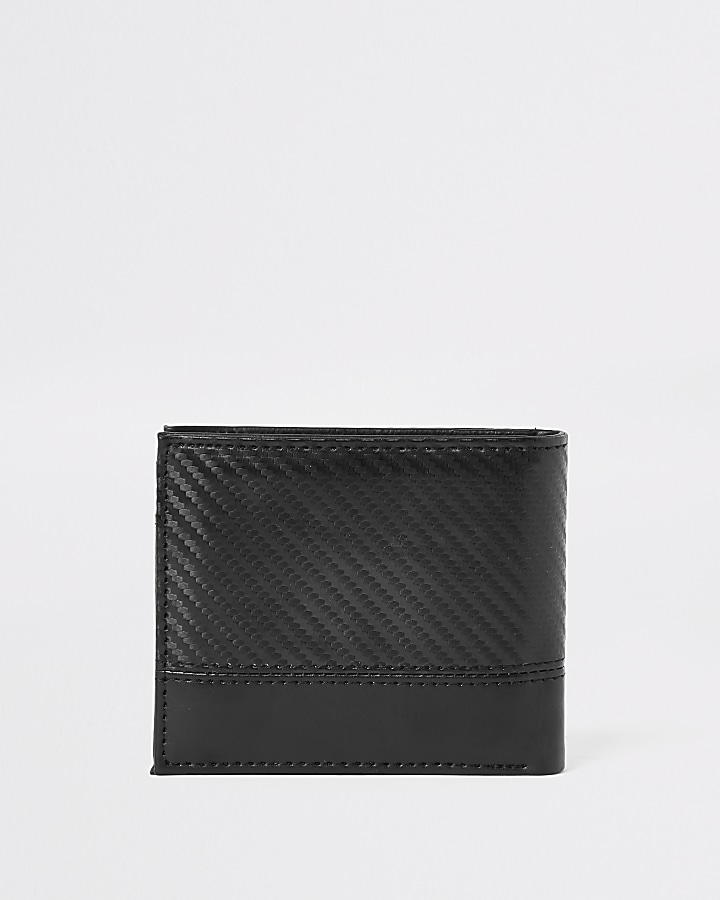 Black textured RI fold out wallet