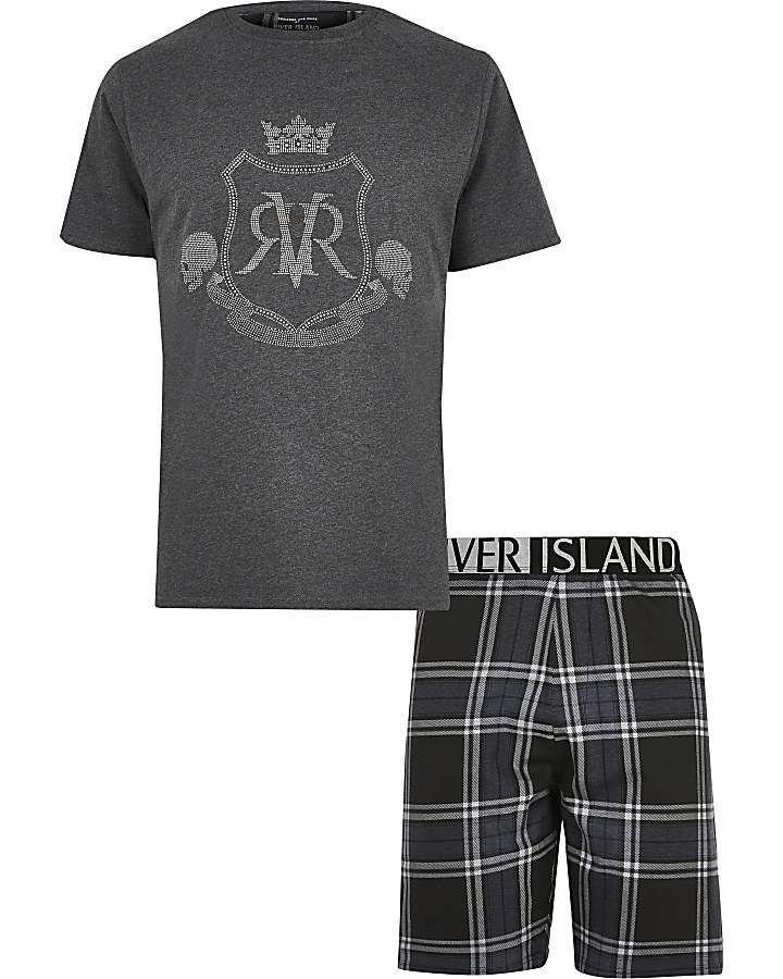 Grey RVR printed short pyjama set