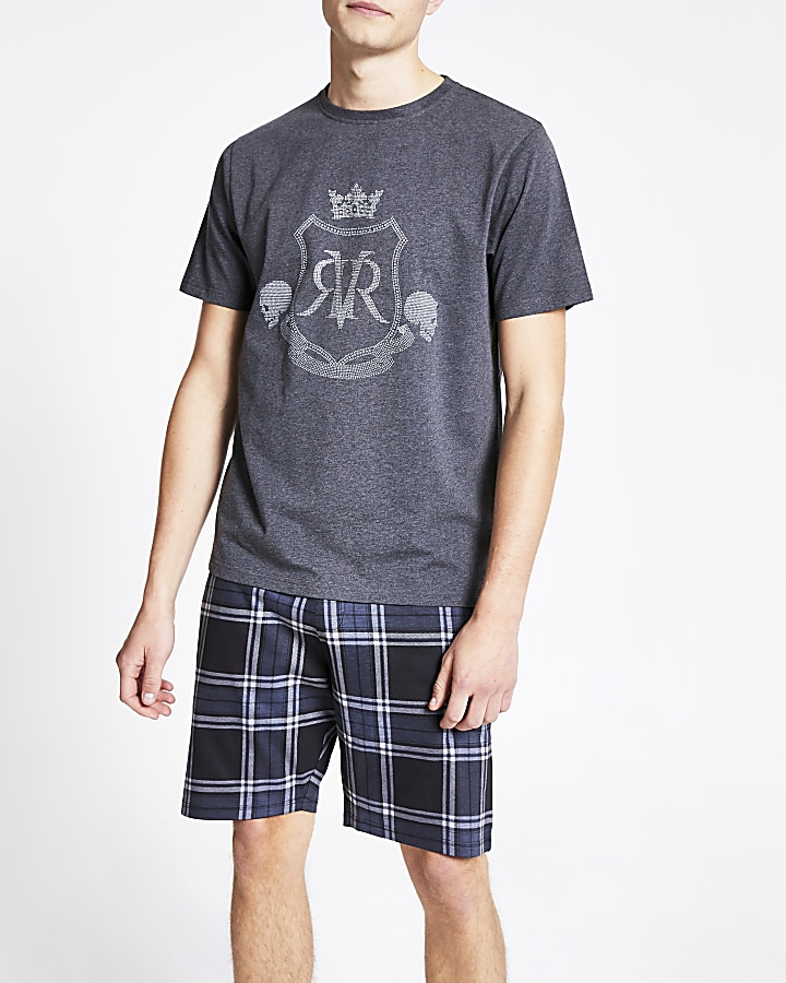 Grey RVR printed short pyjama set