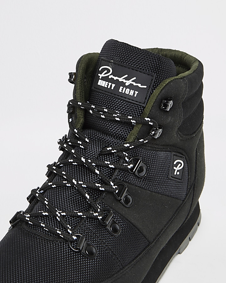 Prolific black mid top hiking boots