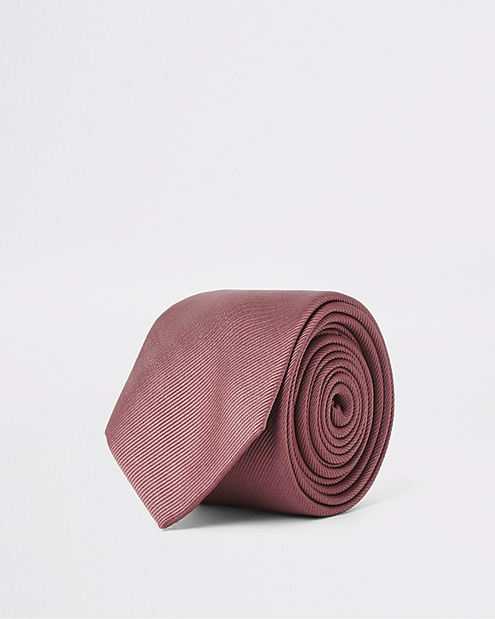 Pink floral print tie and handkerchief set