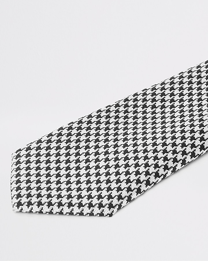Black dogstooth print textured tie