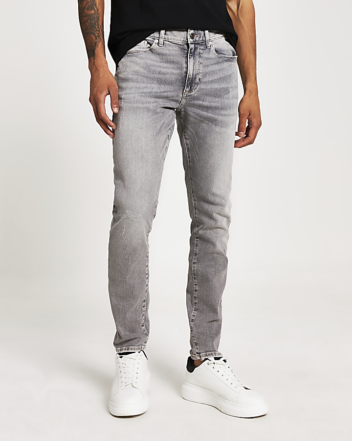 Grey Sid stretch skinny jeans