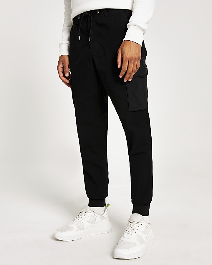 Black Svnth cargo skinny Sid trousers