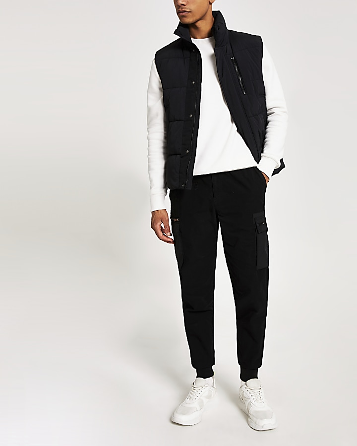 Black Svnth cargo skinny Sid trousers