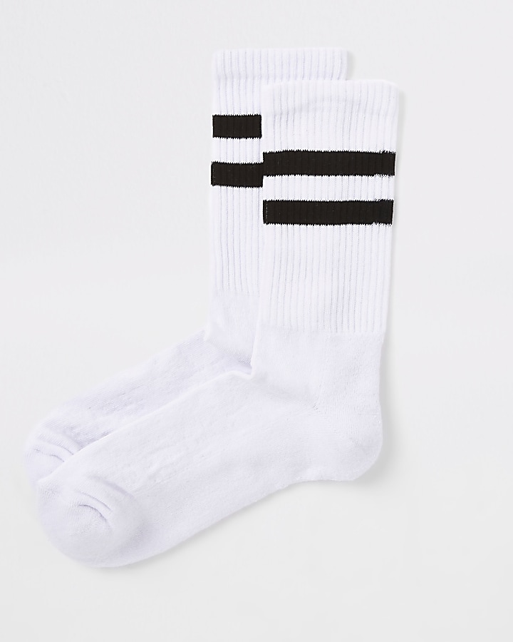 White black stripe tube socks