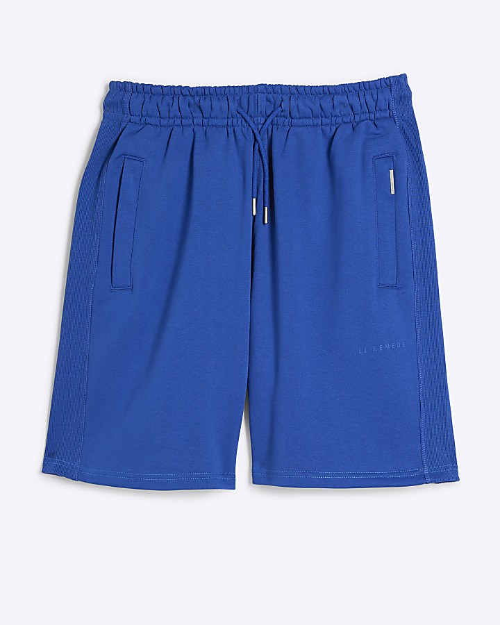 Blue Regular Fit Loopback Shorts River Island