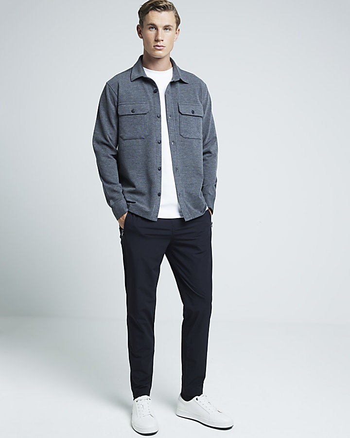 Grey Regular Fit Jersey Overshirt | River Island