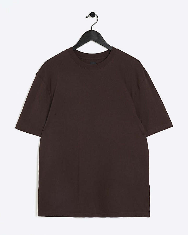 Brown  regular fit essential t-shirt