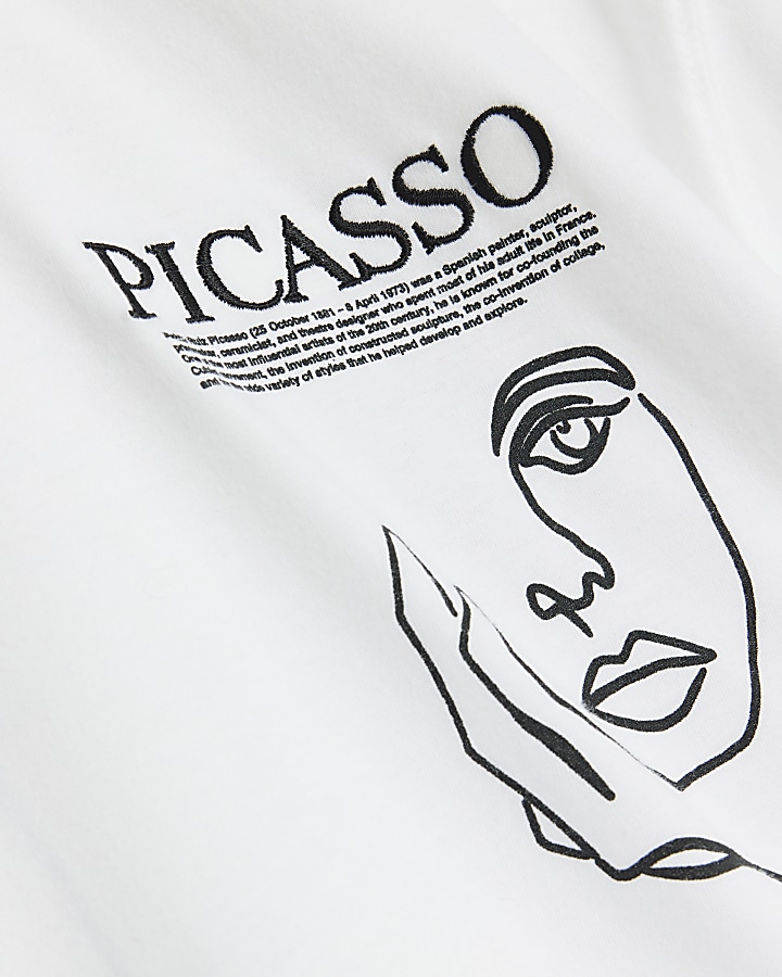 Ecru regular fit Picasso graphic t-shirt