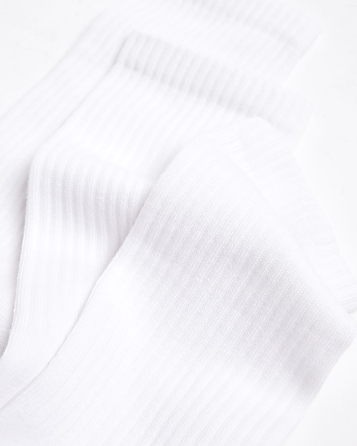 3PK white plain tube socks