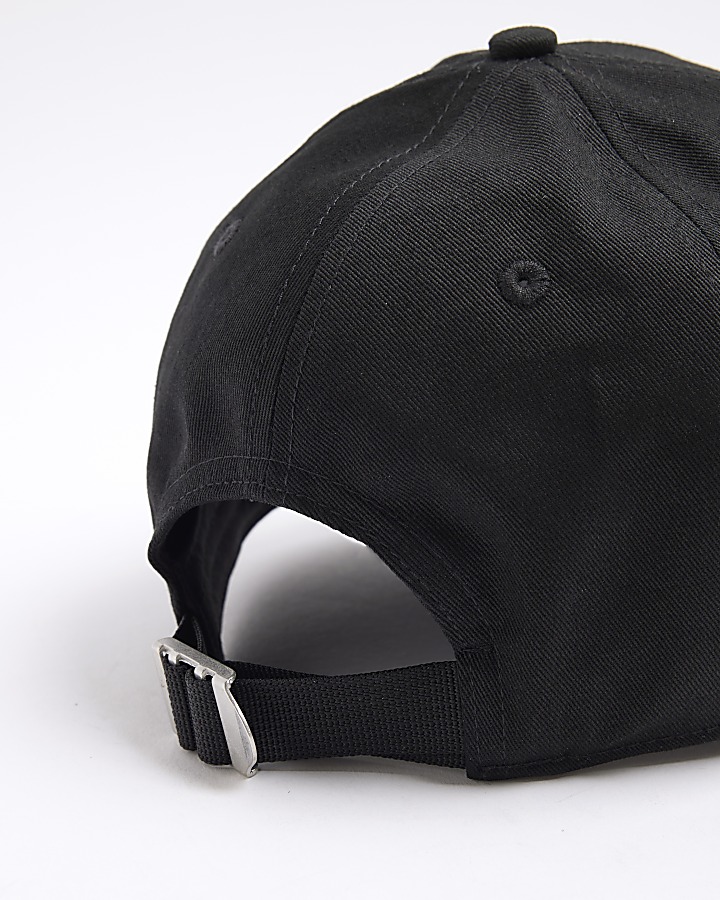 Black Embossed Luminis Cap | River Island