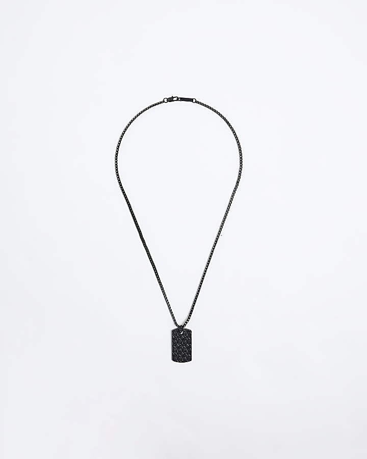 Black Dog Tag Necklace