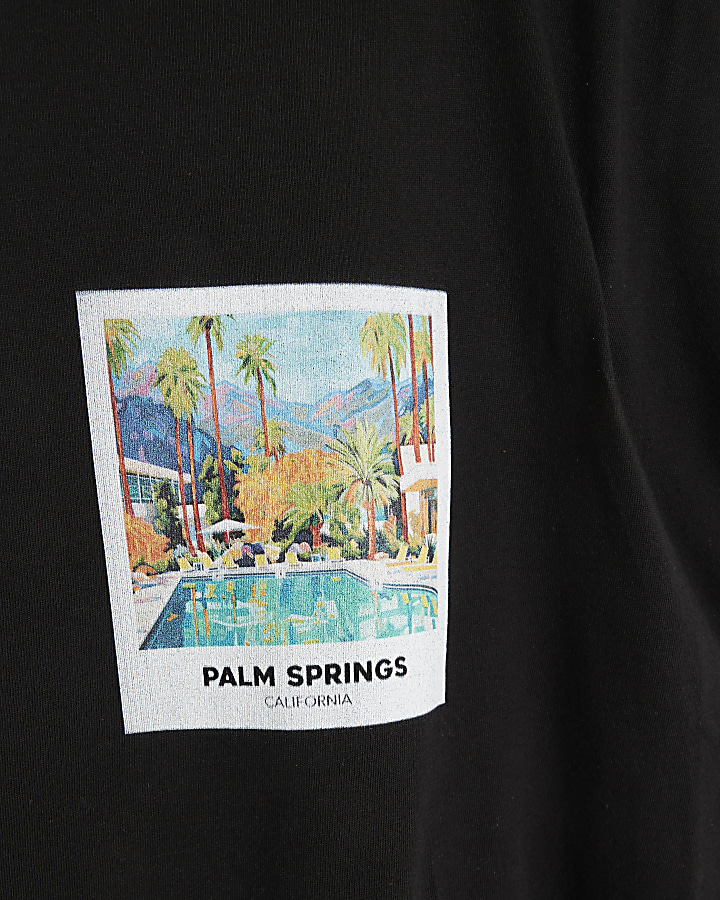 Black regular Palm Springs graphic t-shirt