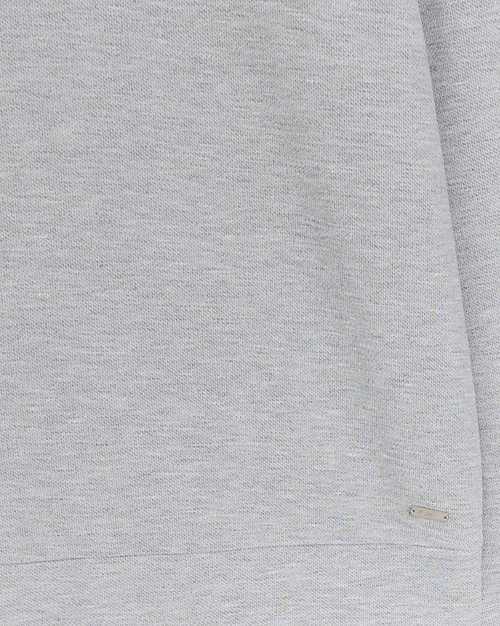 Grey slim fit textured smart sweatshirt