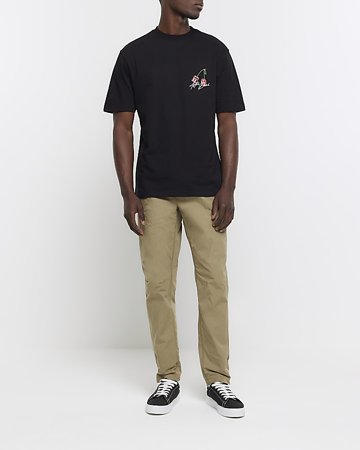 Black Regular Fit Dice T-Shirt
