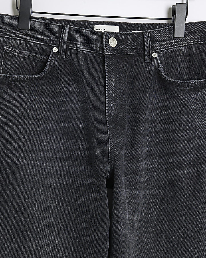 Washed black loose fit jeans