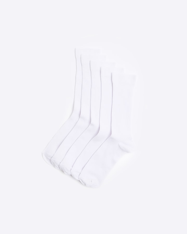 10pk white ribbed socks