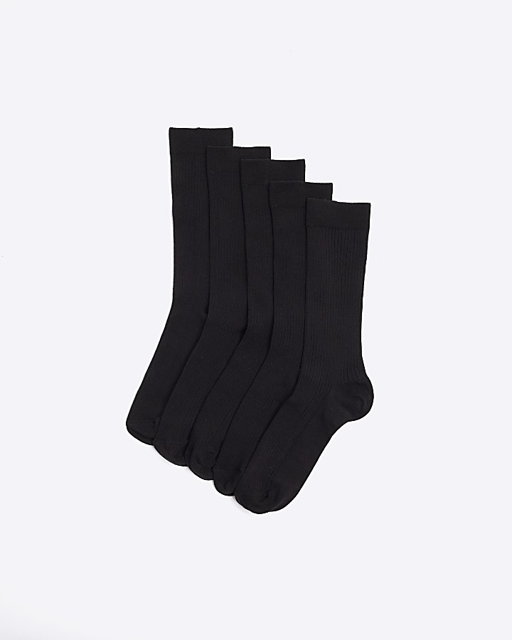 10pk black ribbed socks
