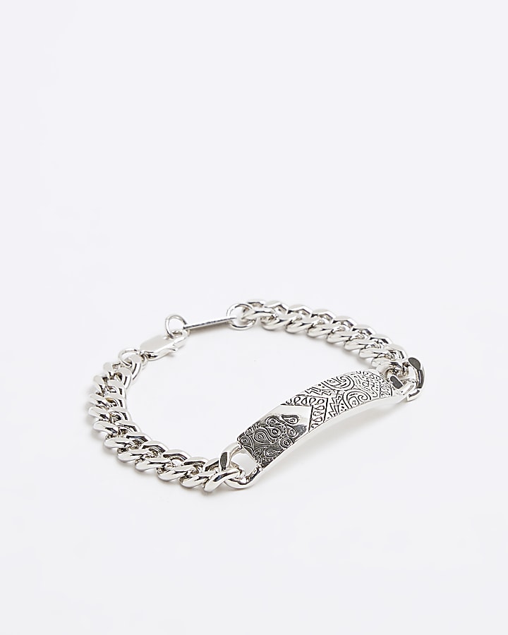 Silver Bandana ID Tag Bracelet