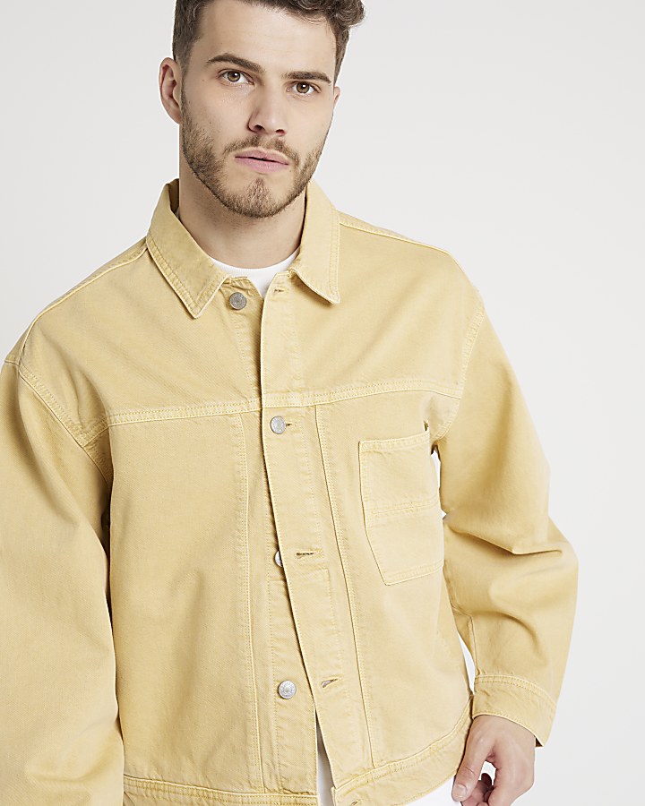 Yellow oversized fit denim jacket