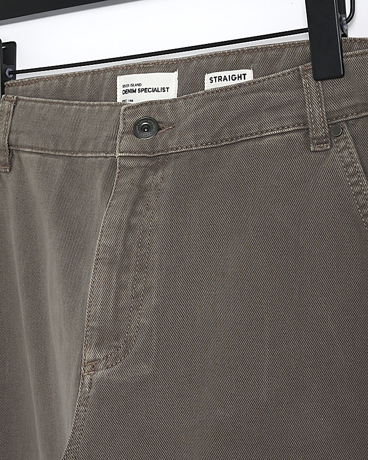 Brown straight fit carpenter jeans