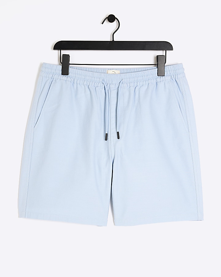 Blue regular fit pull on shorts