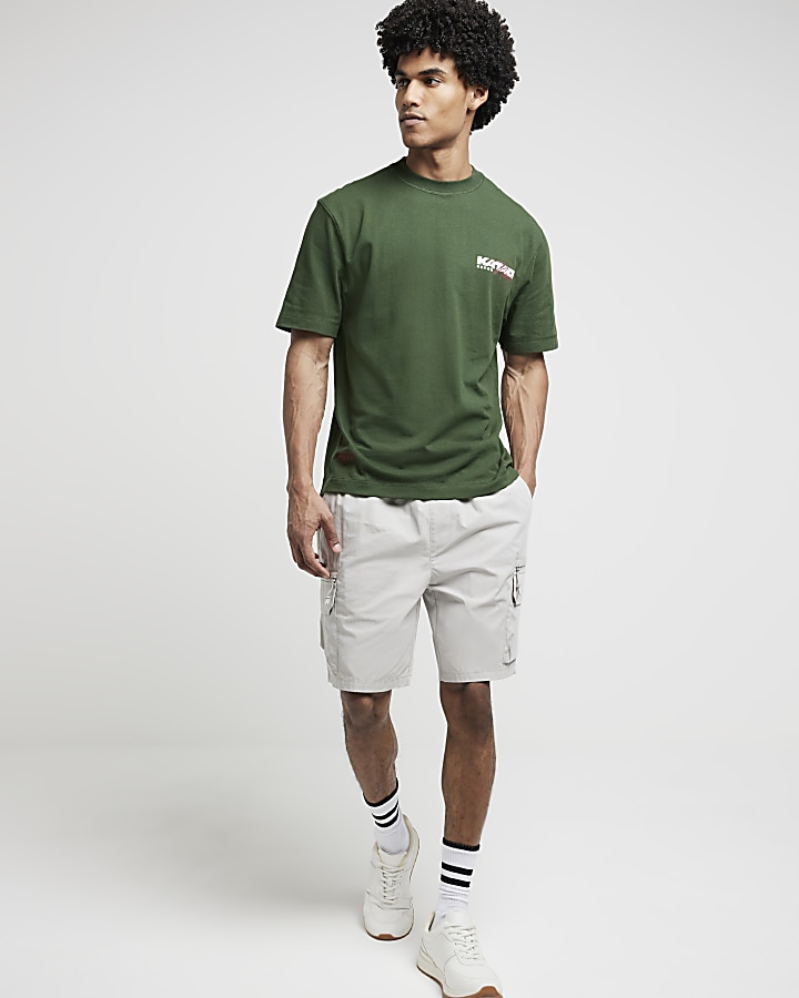 Green oversized fit japanese graphic t-shirt