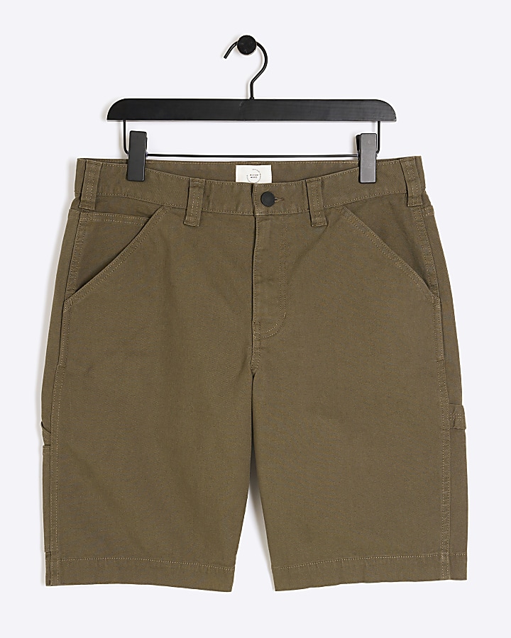 Khaki Regular Fit Carpenter Shorts