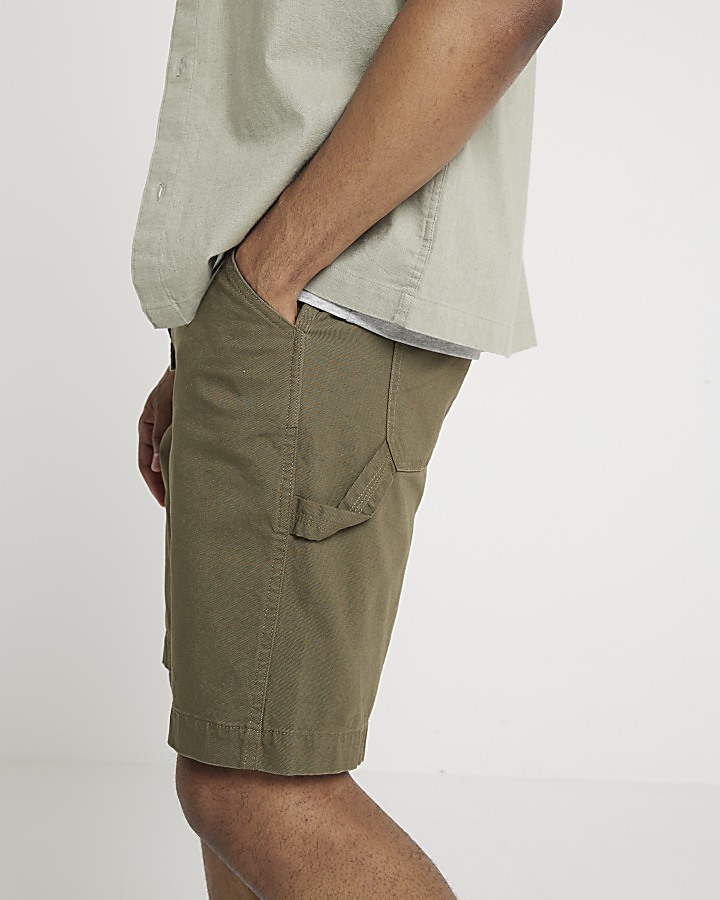 Khaki Regular Fit Carpenter Shorts