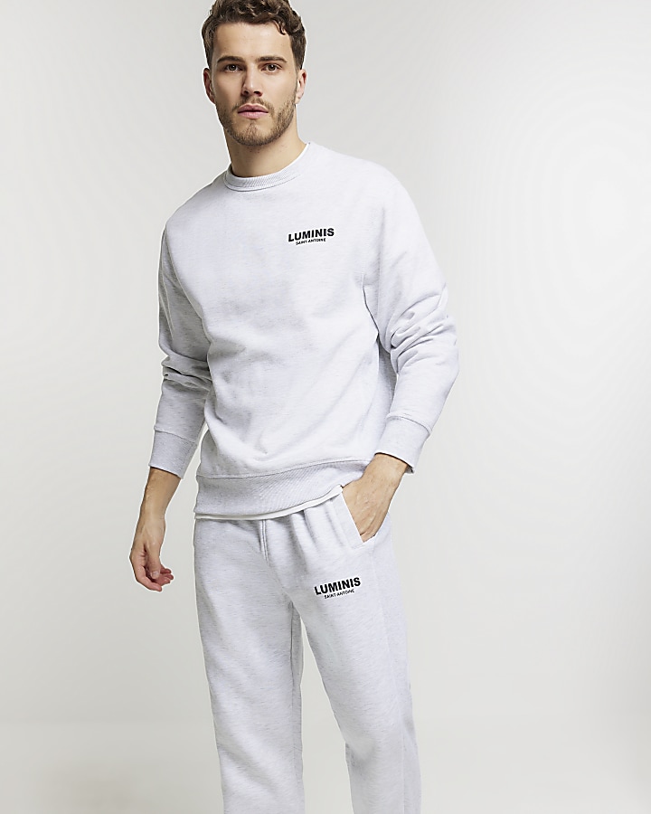 Cuffed joggers online grey