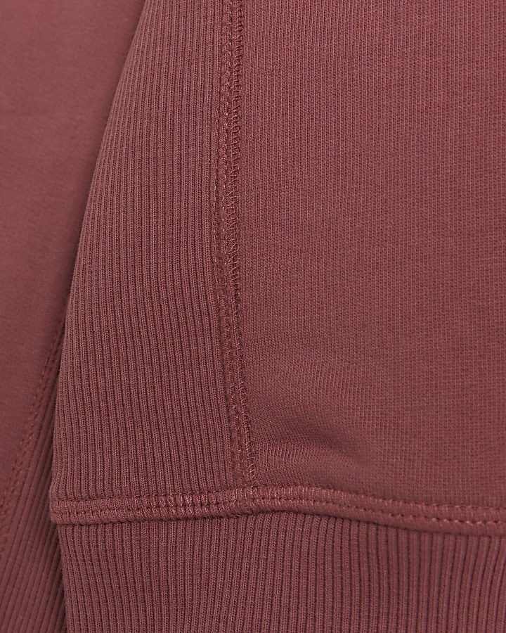 Red regular fit loopback sweatshirt