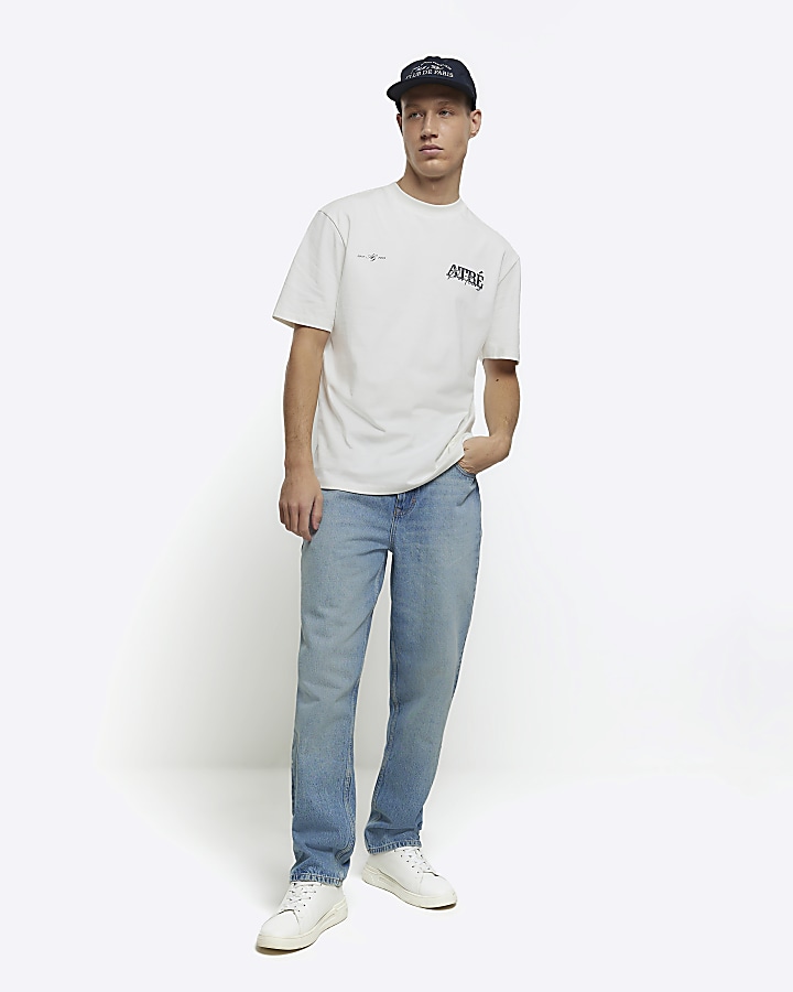 White regular fit graphic print t-shirt | River Island