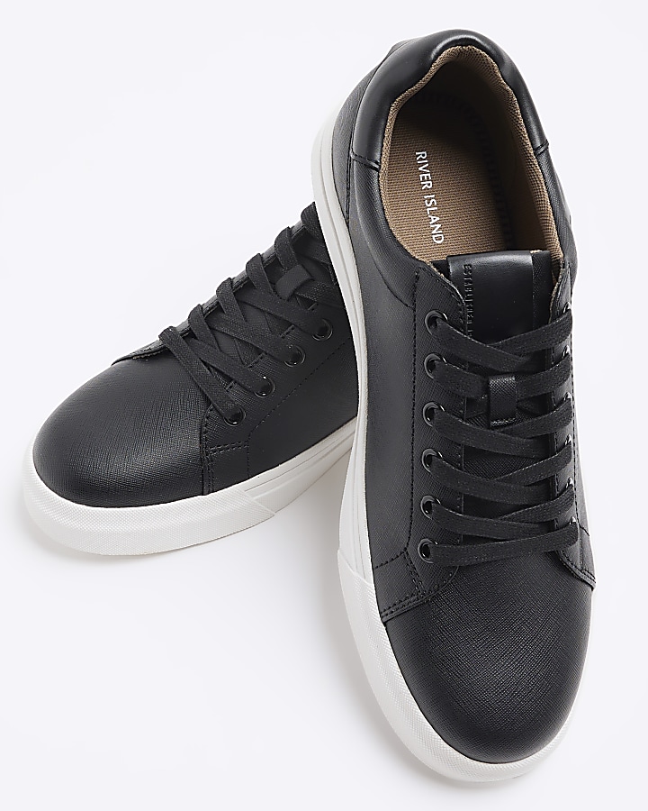 Black lace up trainers