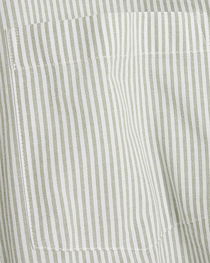 Green Stripe Regular fit Oxford Shirt
