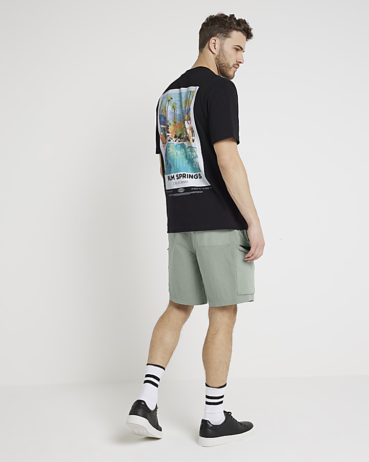 Green Regular Fit Ripstop Cargo Shorts