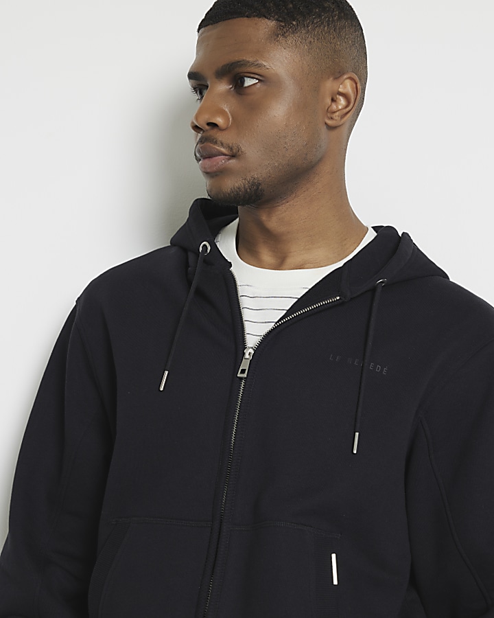 Black regular fit essential hoodie