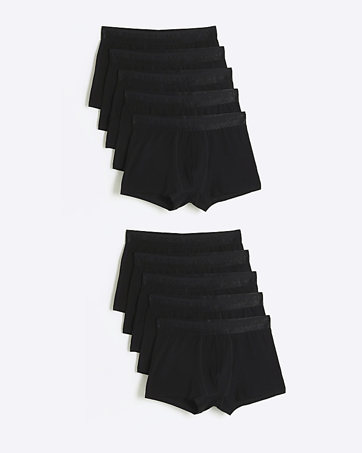 10PK black Ri cotton stretch trunks