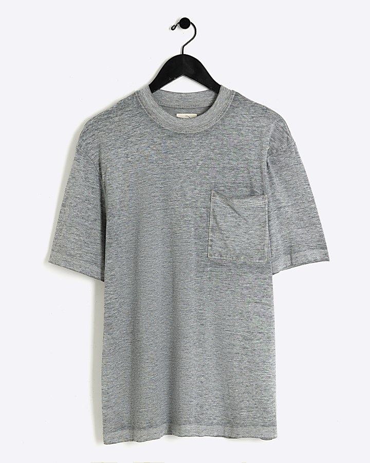 Grey regular fit burnout t-shirt